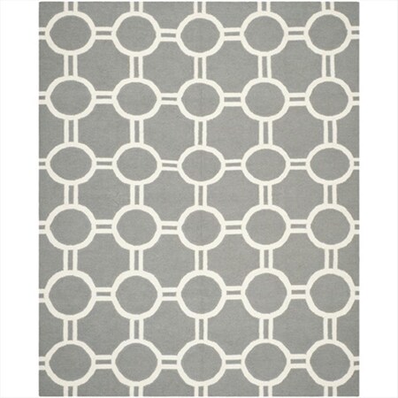 Safavieh 8 x 10 ft. Rectangle- Contemporary Dhurries Grey And Ivory Flatweave Rug DHU636B-8